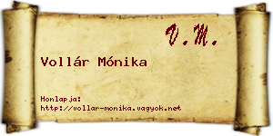 Vollár Mónika névjegykártya